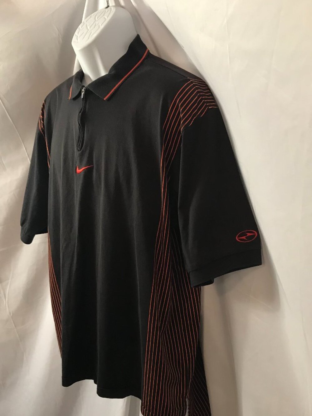 Nike VINTAGE Quarter Zipper Two Tone Activewear Activewear Sport Cut Polo Shirt - Picture 6 of 7